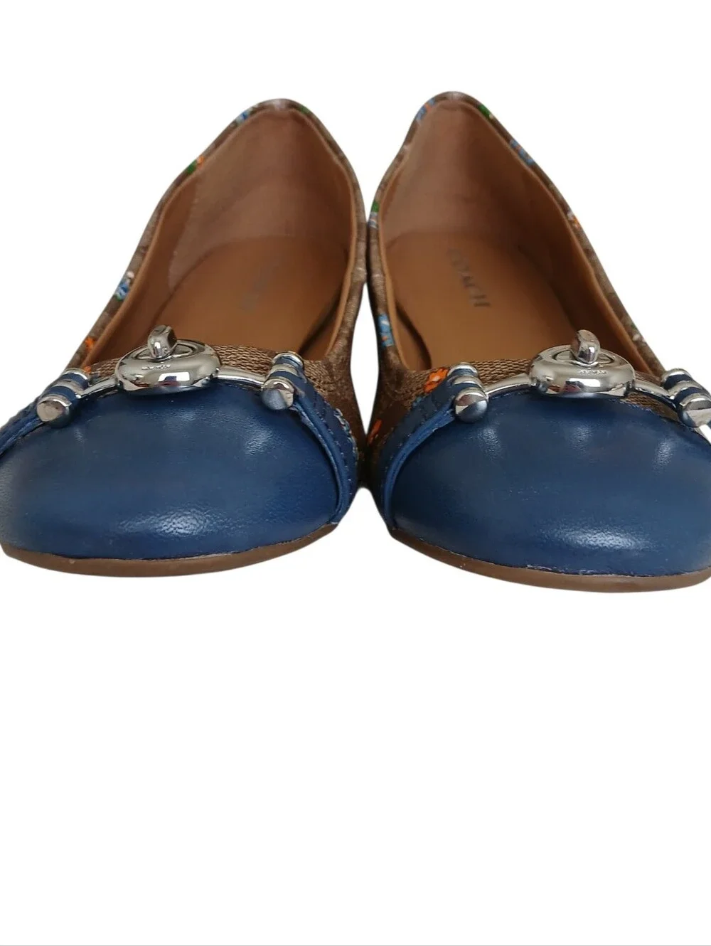 NWOT COACH Leila Signature Monogram Ballet Flats Women's 9.5 Leather Floral